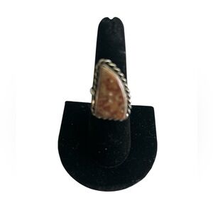 925 Sterling Silver Ocean Jasper Stone Ring